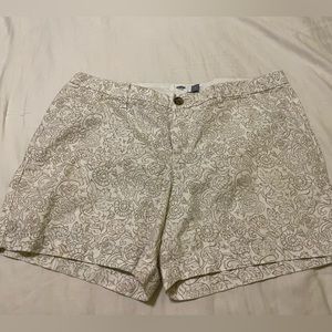 Old Navy Shorts- Gold pattern/ design, Size 12